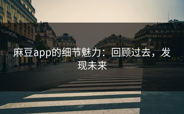 麻豆app的细节魅力：回顾过去，发现未来