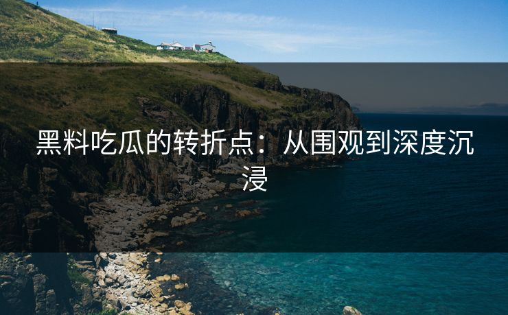 黑料吃瓜的转折点：从围观到深度沉浸
