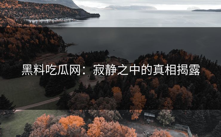 黑料吃瓜网：寂静之中的真相揭露