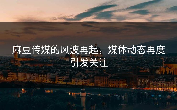 麻豆传媒的风波再起，媒体动态再度引发关注