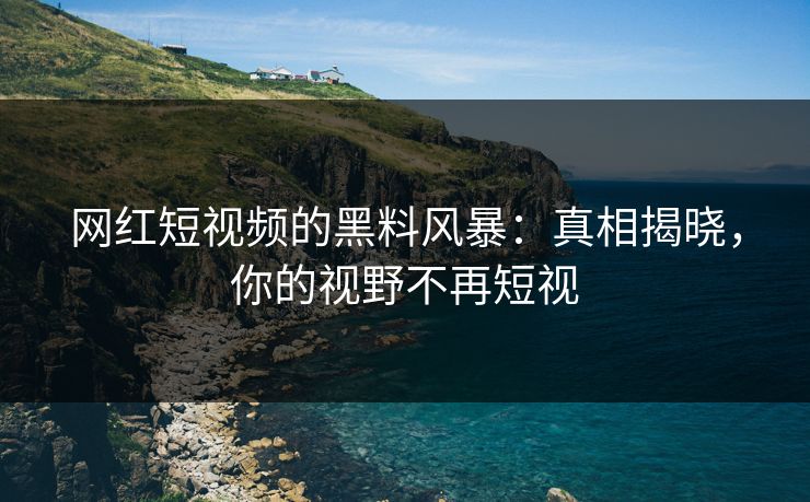 网红短视频的黑料风暴：真相揭晓，你的视野不再短视
