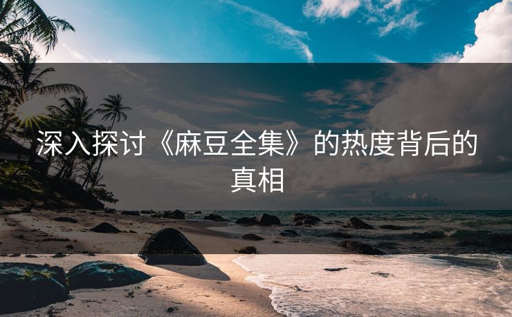深入探讨《麻豆全集》的热度背后的真相